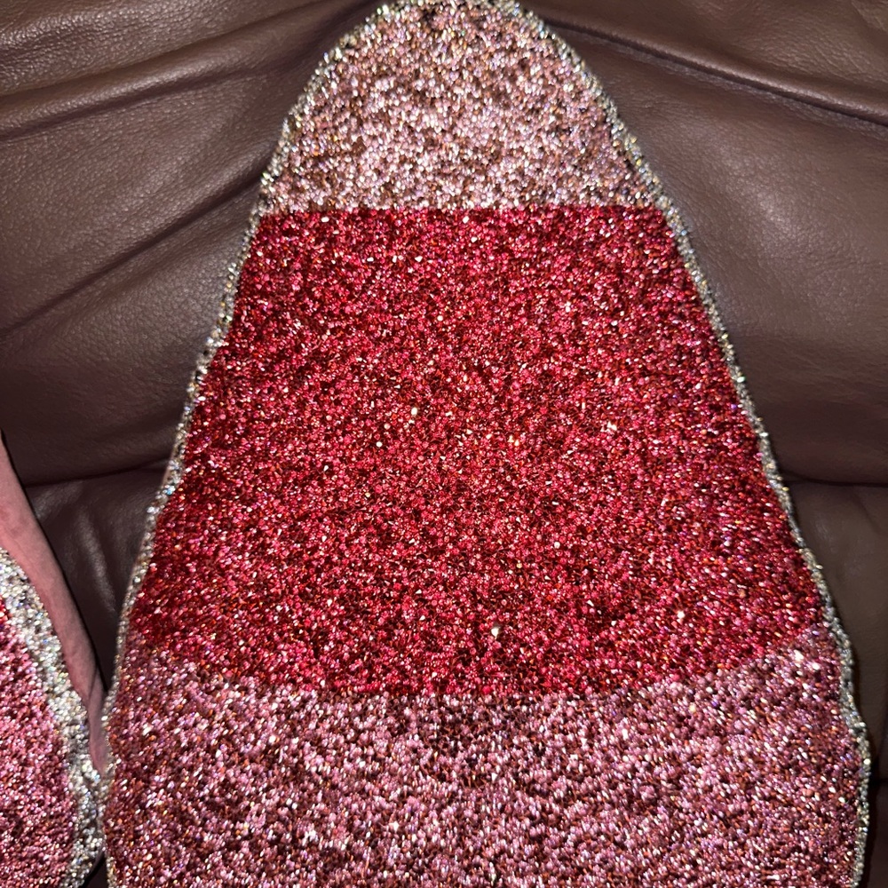 Pink Halloween Rhinestone Candy Corn Throw Pillows by Sparkles! Pink & Silver